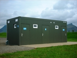 Grøn modulcontainer